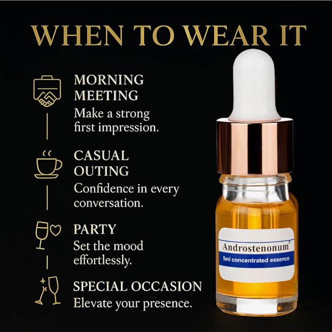Pheromone Cologne for Men ANDROSTENONUM Strong Roll On Perfume Oil with 48-Hour Long-Lasting Formula - Mens Cologne Pheromone Perfumes for Daily Wear - The Original Perfumes for Men 0.17 Fl Oz