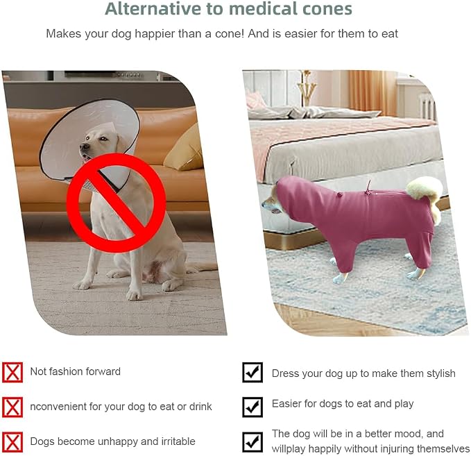 Dog Pajamas for Large Dogs,Extra Large Stretch, Suitable for Adult, Medium-Sized Dogs, Large Pet Jumpsuit Four-Legged Dog Clothes, Pet Clothing. (Red Color, 3XL)