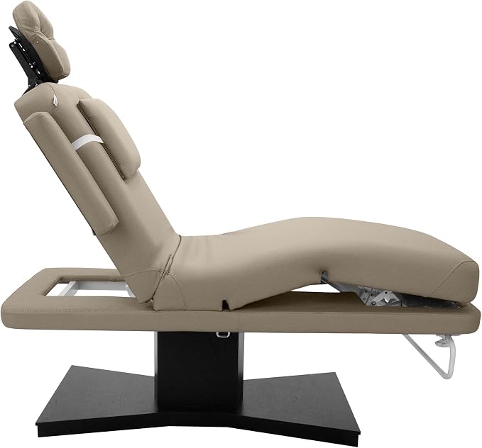 SKINACT Milo 3.0 Motor (with Independent Leg Adjustment) Electric Massage & Facial Bed/Table Taupe top and Dark Brown Base