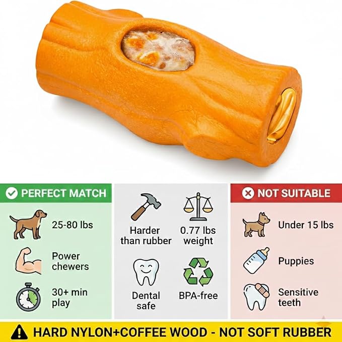 1 Pack Dog Toys for Aggressive Chewers Orange