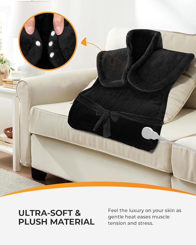 FSA Eligible Items Only List Heating Pad, CooCoCo HSA Store Eligible Heat Pad for Neck and Shoulders and Back, Large Heated Pad w/ 6 Heat Settings, Auto-Off