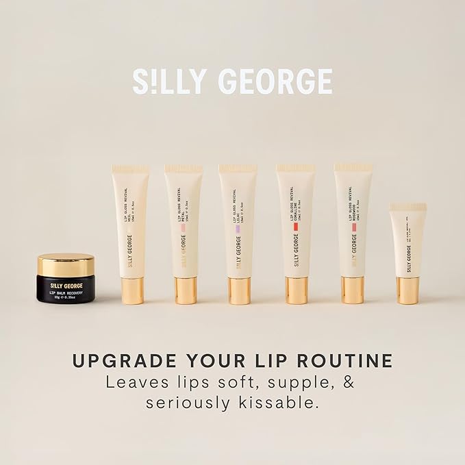 Silly George Lip Gloss Revival - Glossy Hydrating Glaze with Peptides, Shea Butter, & Moisturizing Argan, Macadamia, Babassu Oil for Dry Lips, Clean Beauty Products, Lilac 15ml Tubes