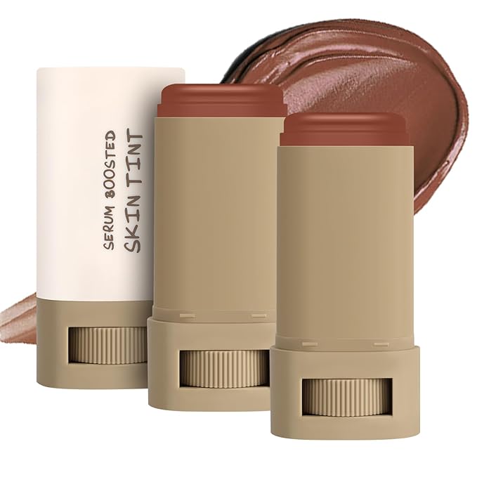 2PCS Foundation Stick Beauty Balm Serum Boosted Skin Tint, Solid Tinted Moisturizing Serum Contour Stick, Natural Fit, Moisturizing ＆ Concealing Foundation Sticks (#02)