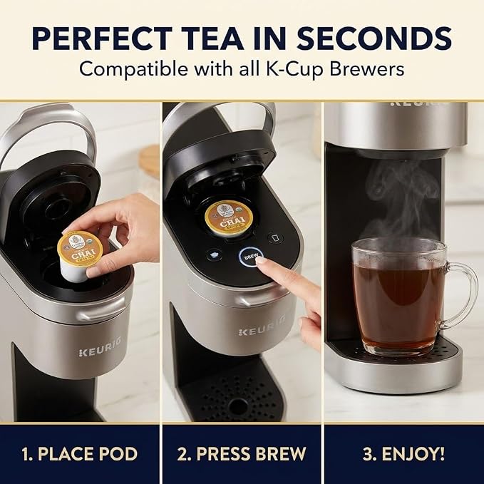 Organic Tea Pods Variety Pack - Assorted Sampler Pack Compatible for Keurig Brewer and Coffee Maker - Earl Grey, English Breakfast, Chai, Chamomile - Herbal Tea Pod for K Cup Keurig Brewing -15 count (Pack of 1) by Teavity
