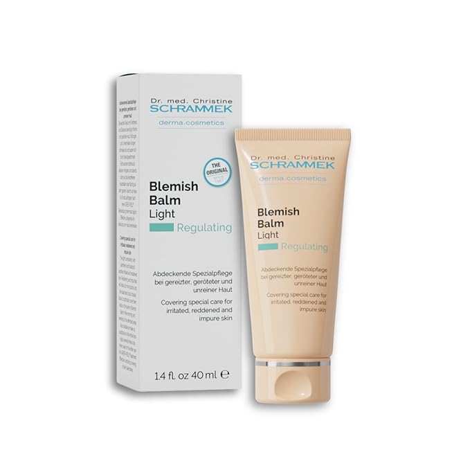 Schrammek Blemish Balm Light (1.4 fl oz) - Covering Special Care for Irritated, Reddened & Impure Skin - The Original since 1967 - BB Cream - Tinted Face Moisturizer - Facial Skin Care - Dr