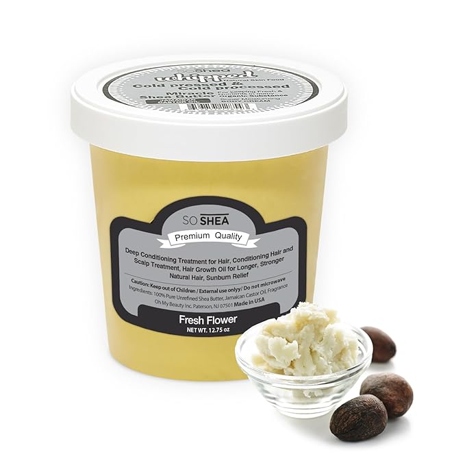 Whipped Shea Butter Fresh Flower - Nourishes, Moisturizes & Renews | 100% African Pure Shea Butter | Cold-Pressed & Cold-Processed | No Dyes & Parabens | Vegan | 11.50oz / 326g