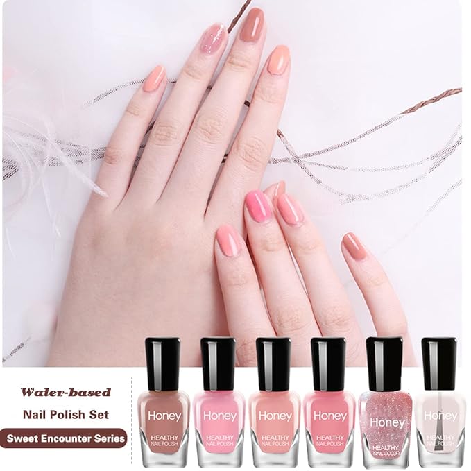 Non Toxic Nail Polish Set, Easy Peel Off and Fast Dry Nail Polish Set for Women,Teens (12 Bottles, 5ML)