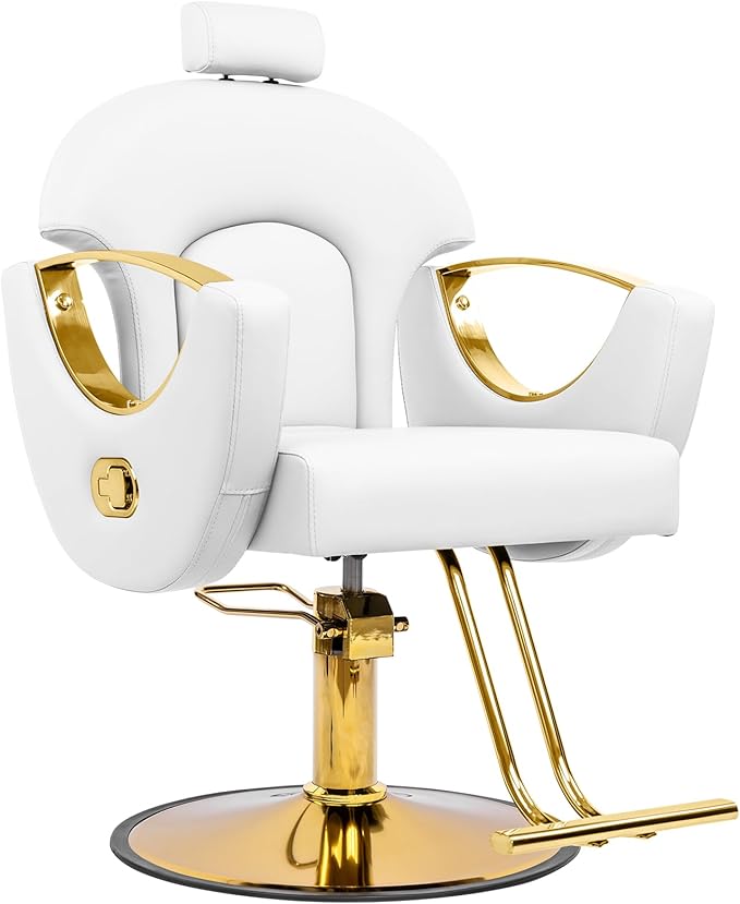 Barber Chair Reclining Styling Salon Chair for Hair Stylist Height Adjustable 360 Swivel Hair Chair for Home Barbershop