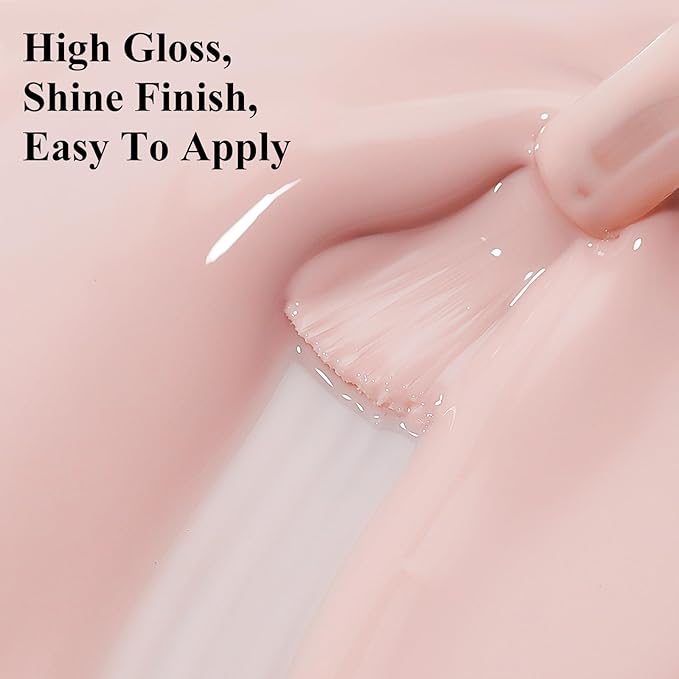 Nail Polish Nude Pink Quick Dry Sheer Color Nail Lacquer Non Gel Long Lasting Regular Fast Dry Fingernail Polish DIY Salon Gift for Women 12ML