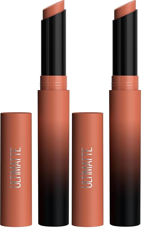 Maybelline Color Sensational Ultimatte Matte Lipstick, Non-Drying, Intense Color Pigment, More Sepia, Mid-Tone Camel, 1 Count (Pack of 2)