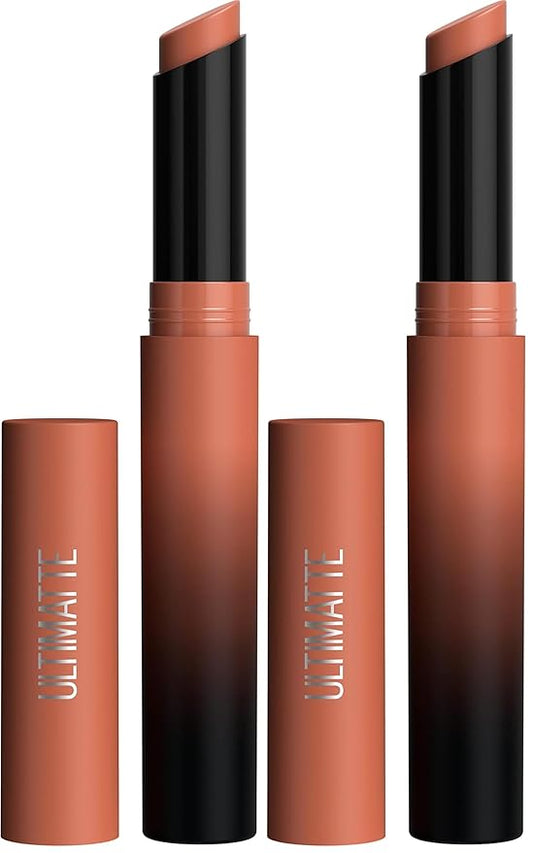 Maybelline Color Sensational Ultimatte Matte Lipstick, Non-Drying, Intense Color Pigment, More Sepia, Mid-Tone Camel, 1 Count (Pack of 2)