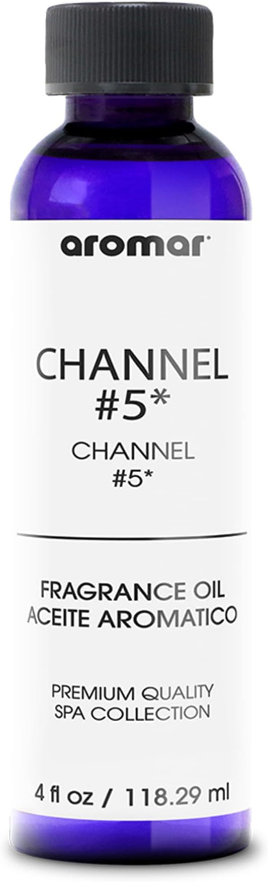 AROMAR Premium Fragrance Oil, Long-Lasting, Refreshing Uplifting Aroma for Aromatherapy, Relaxation & Household Uses, Channel #5 4 oz.