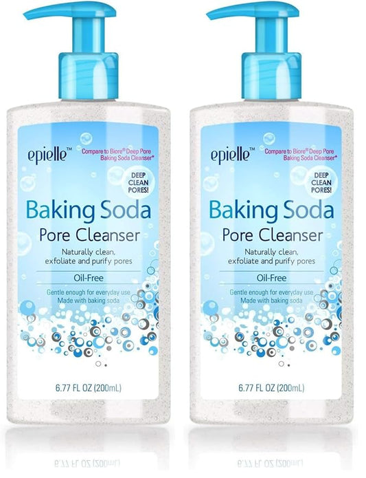 Epielle Baking Soda Pore Cleanser | Oil-Free, Gentle Daily Use | Cleanse & Exfoliate Pores for Oily & Combination Skin | 6.77 FL OZ | 2 Pack | Korean Skincare