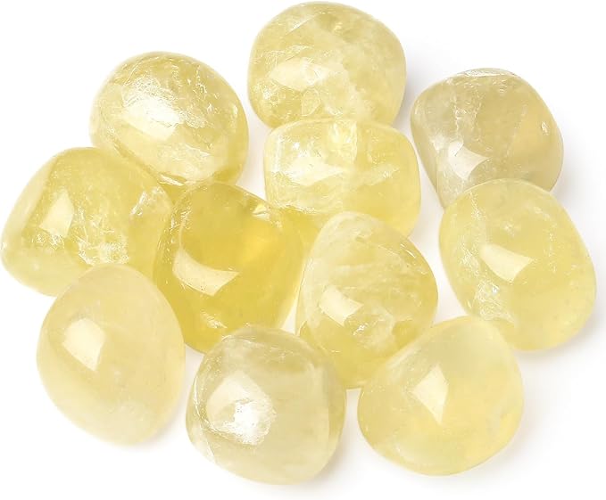 DUQGUHO Citrine Crystals Bulk Natural Irregular Polished Stones Tumbled Crystals Gemstone Rocks for Beginners Gift 200g
