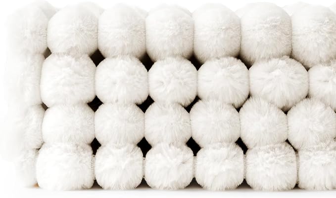 MIULEE Faux Fur Plush Decorative Throw Pillow Covers 20x20, Pure White | Set of 4, Striped, Soft Modern Cozy Home Decor, Cushion Cases for Sofa Couch Bed Living Room