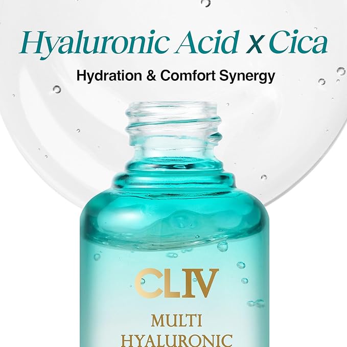 CLIV Multi Hyaluronic Hydrating Ampoule | 85% Hyaluronic Acid, 8-Layer Hydration, Ceramides & Panthenol for Deep Moisture Care | Korean Skincare Nourishing Serum | 1.01 Fl Oz (Pack of 1)