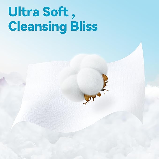 Winner Soft Face Towels, Upgraded Thicker 100% USA Cotton Dry Wipes, Unscented and Gentle on Sensitive Skin, Disposable Makeup Remover and Facial Towelettes (240 Count, Pack of 3)