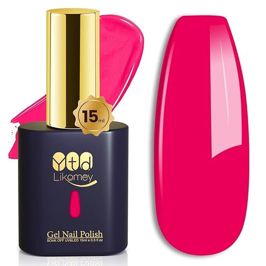 YTD Likomey Berry Pink Gel Nail Polish,15ml Bright Pink Salon Home DIY Manicure and Pedicure Fall Winter Soak Off UV Color Varnish,CS409
