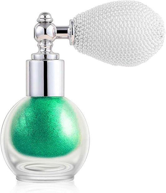 Green Glitter Spray for Face and Body, Rich Color Loose Shimmer Powder Long Lasting Sparkly Spray High Gloss Makeup for Women Rave Festival Prom Stage Wedding Party, #8