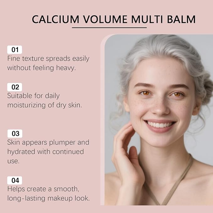 Calcium Multi Balm Stick, Collagen Moisturizing Calcium Volume Multi Balm Stick for Wrinkle Repair Firming Skin Anti-Aging & Lifting Care.(1Pcs) ﻿