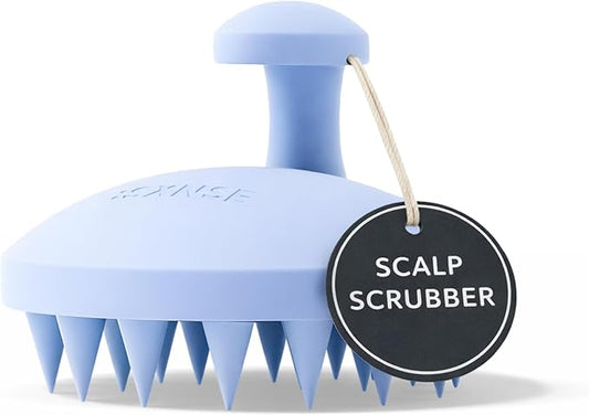 SXNSE - Revive Silicone Scalp Massager, Arctic - Manual Hair & Scalp Scrubber for Dandruff, Buildup, Itch, & Hair Growth - Soft Exfoliating Silicone Bristles for Wet & Dry Hair, Flake-Free Finish