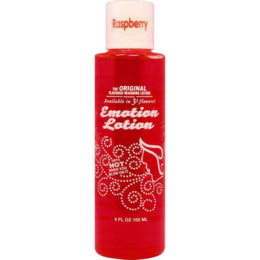 Edible Water Basesd Original Flavored Warming Massage Oil RASPBERRY by Emotion Lotion 4oz by Emotion Lotion