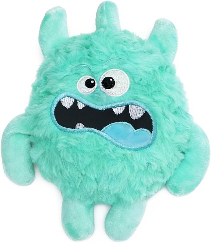 Monster Stuffed Squeaky Dog Toy, Crinkle Dog Plush Toy, Light Green | Soft Lightweight Toy for Fetch and Chew, Interactive Outdoor Indoor Play for Tug, Birthday Gift, For Puppy Small Medium Dog