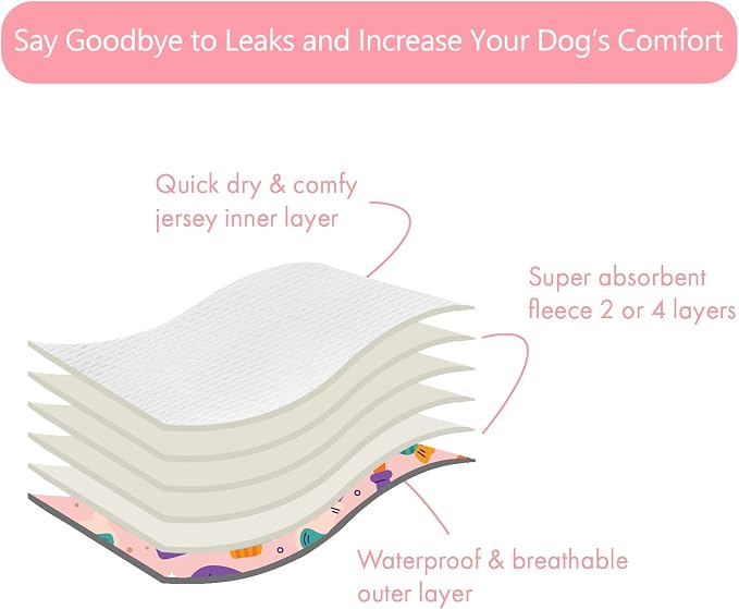 CuteBone Dog Diapers Female Washable Small Medium Large 3 Pack Reusable Doggie Diapers Puppy Period Pants for Doggy Heat Cycle Peeing