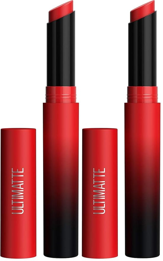 MAYBELLINE Color Sensational Ultimatte Matte Lipstick, Non-Drying, Intense Color Pigment, More Ruby, Ruby Red, 1 Count (Pack of 2)