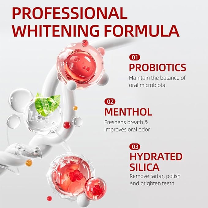 SP-6 Probiotic Whitening Toothpaste – Advanced Formula with 6 Probiotics for Teeth Whitening & Gum Health, Fluoride-Free, Enamel-Safe, Fresh Mint Flavor, 4.9oz (2 Pack)