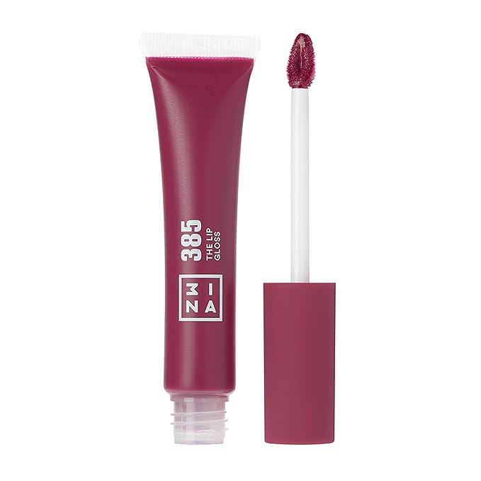 3ina MAKEUP - Vegan - Cruelty Free - The Lip Gloss 385 - Burgundy Lip Gloss - Mirror-effect - Glossy Look - Creamy Texture - Highly Pigmented - Lip Gloss with wand