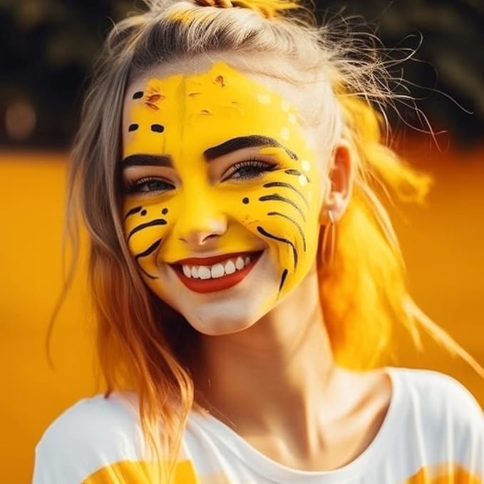 Face and Body Paint Yellow(30gm)Non-Toxic High-Quality Paint for Children and Adults Halloween Makeup, Costumes, Festivals