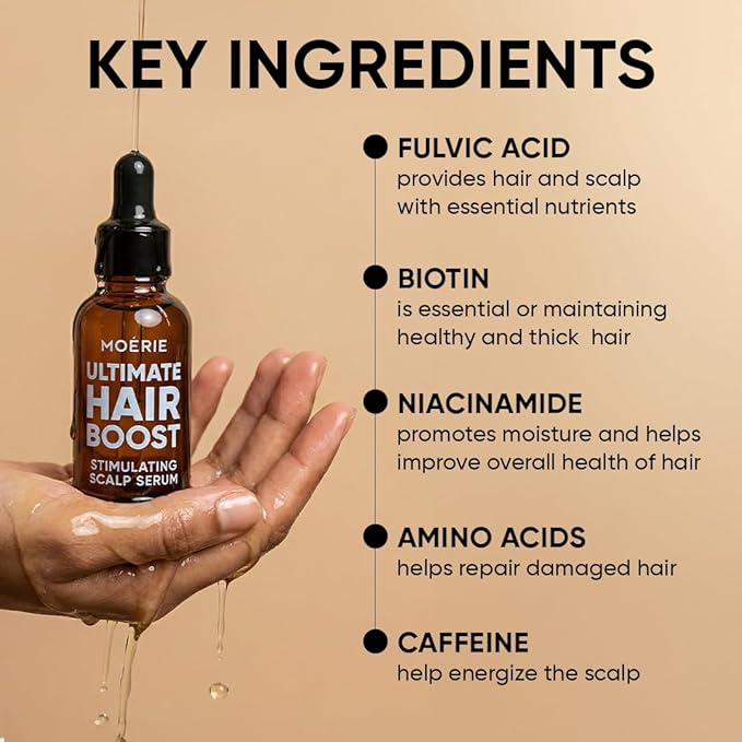 MOERIE Ultimate Hair Growth Serum for Natural Hair Regrowth & Thickening - Anti Thinning & Hair Loss Treatment for Women - Rapid Hair Growth Products - Scalp Oil Alternative - 1.69 fl oz, 2 pack