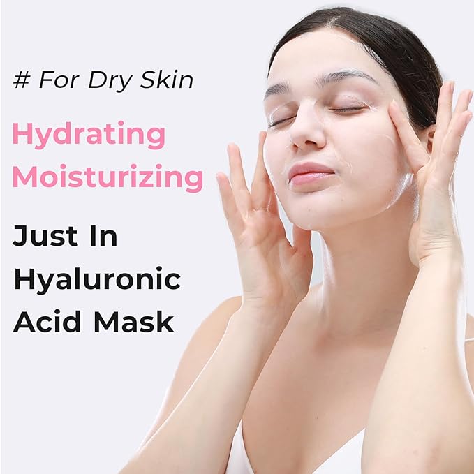 +WIS+ Intensive Hydrating Face Masks 24 EA with Hyaluronic Acid Serum for Dry Skin, Collagen Facial Mask to Pore Minimizing, Elasticity Improvement and Repair Dehydrated Skin, Safe on Sensitive Skin