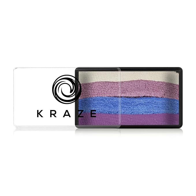 Kraze FX Dome Stroke - Fairydust (25 gm), Professional 1-Stroke Split Cake, Hypoallergenic, Non-Toxic, Water Activated Face & Body Painting Makeup Supplies for Sensitive Skin, Kid Safe, Adults