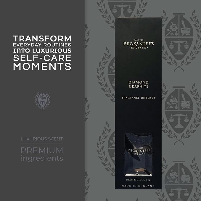 Pecksniff's Jewel 100 ml/3.38 Fl Oz Luxury Diffuser | Diamond & Graphite Scent | Elegant Home Décor | Long-Lasting Fragrance | Crafted in England