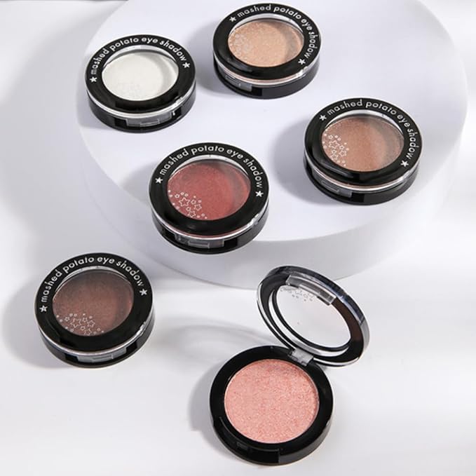 Monochrome Cream Glittle Eyeshadow Palette Makeup, High Pigment Natural Sombras Crema Para Ojos, Wine Red Shimmer Single Shimmer Eye Shadow for Older Women, Talc, Paraben & Cruelty Free