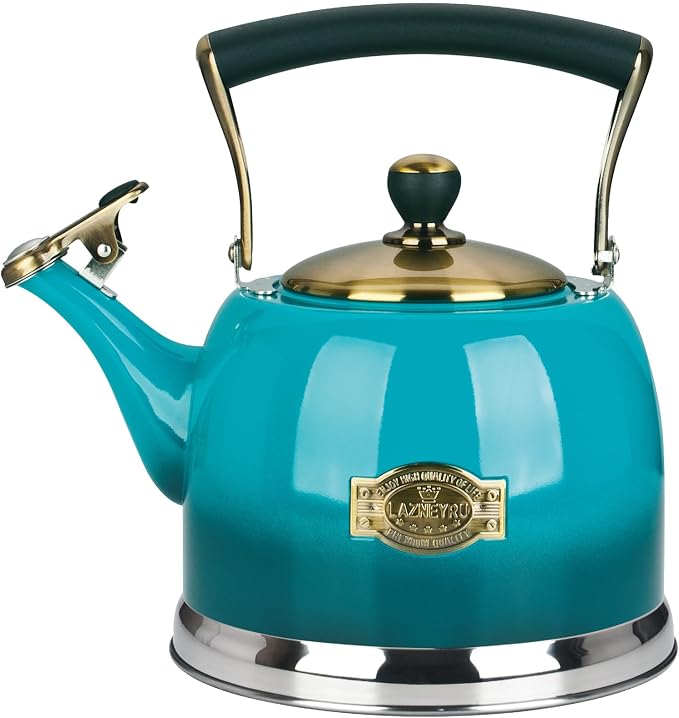 Tea Kettle Stainless Steel Teapot, Stainless Steel Teakettle for Stove Top with Heat Proof Ergonomic Handle 3.0 Quart