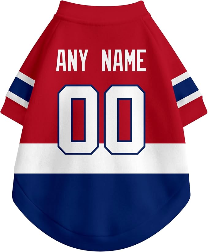 Montreal Dog Clothes Personalized Pet T Shirt for Dogs Gift | Custom Name Number Jersey Style Pet Shirt for Dog