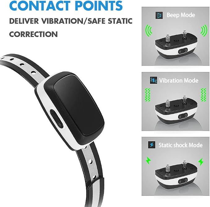 Dog Bark Collar,Rechargeable Smart Barking Collar, Anti Barking Training Collar with Sensitivity Beep Vibration Shock, Bark Shock Collar for Large Medium Small Dogs
