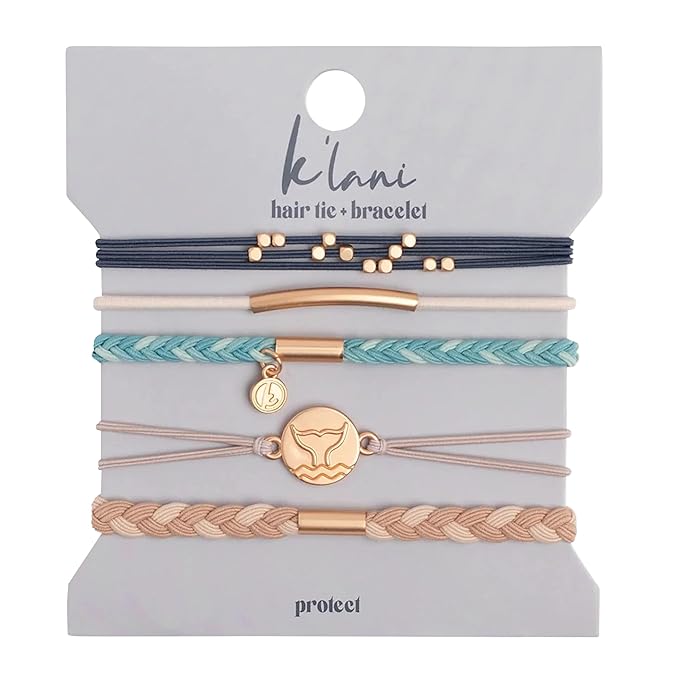 K'lani Hair Tie Bracelets for Women - Elastic Hair Bands That Double as Stylish Jewelry - Protect - Large