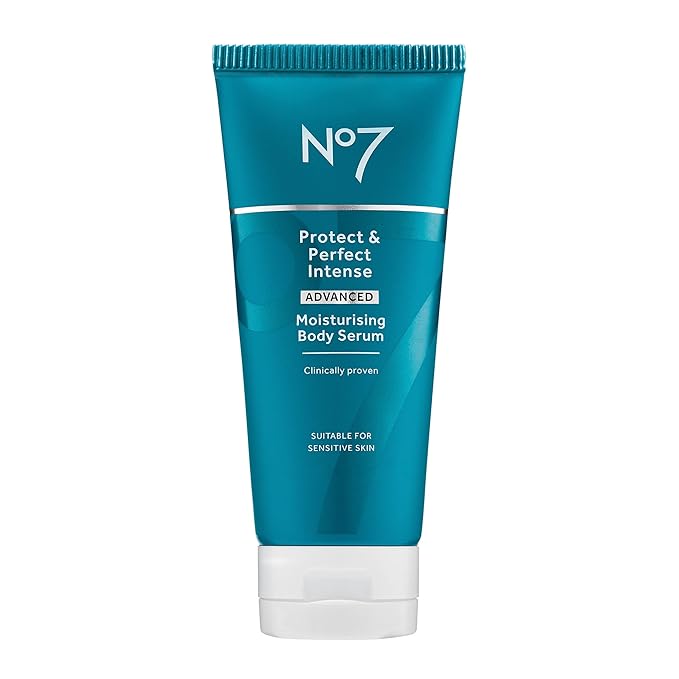No7 Protect & Perfect Intense Advanced Body Serum - Anti Aging Serum with Hyaluronic Acid & Argan Oil - Collagen Peptide Skin Firming Body Moisturizer (6.7 oz)