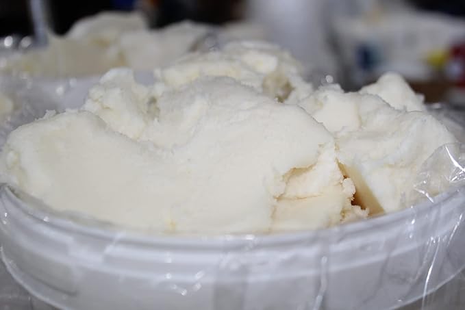 3CAYG 5lb Pail White Refined Shea Butter Deoderized Skin and Hair Body Butter Use for Soapmaking and Whipped Body Butter