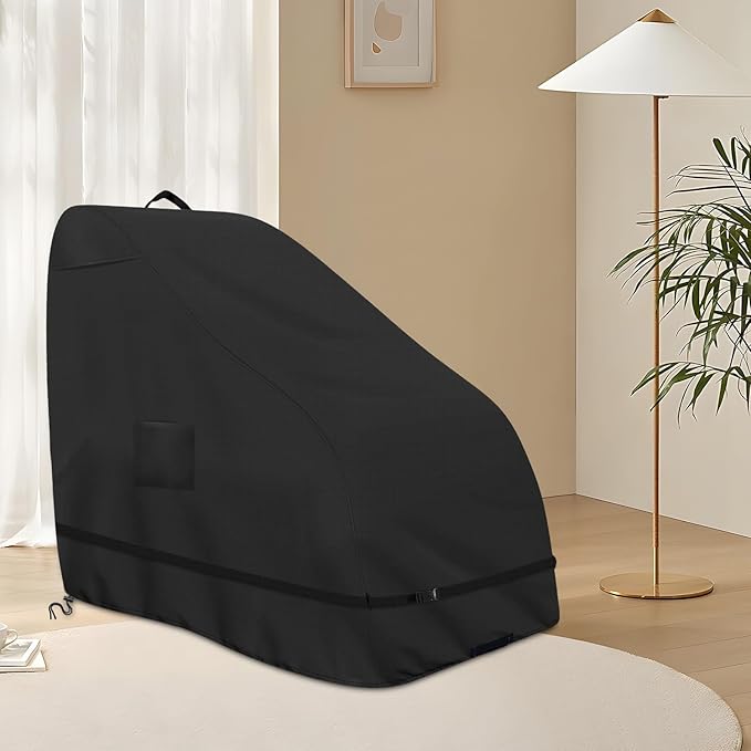 Roasivi Massage Chair Cover Waterproof Massage Chair Full Body Protector Zero Gravity Armchair Cover 420D Oxford Fabric with Drawstring and Buckle 63"L x 39.5"W x 55.5"H Black
