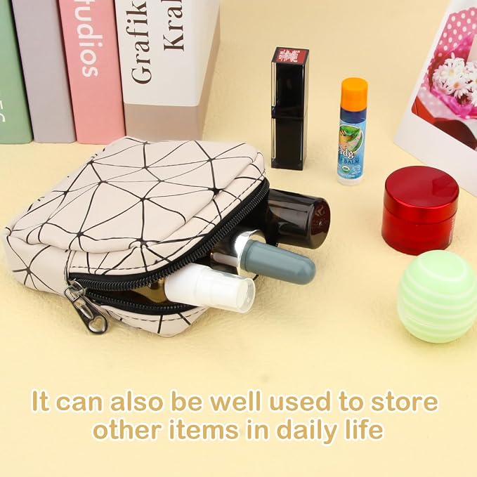 Sanitary Napkin Storage Bag, Menstrual Cup Pouch Nursing Pad Holder Tampon Bags Feminine Product Pouches Portable Period Kit Bag for Girls Women Ladies (Black)