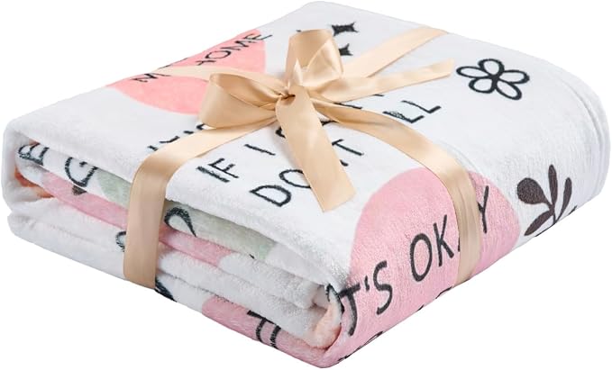 New Mom Gift Blanket 50x60 Inch – Soft Cozy Throw with Inspirational Words, Postpartum Gifts for New Mothers, Mother’s Day Birthday