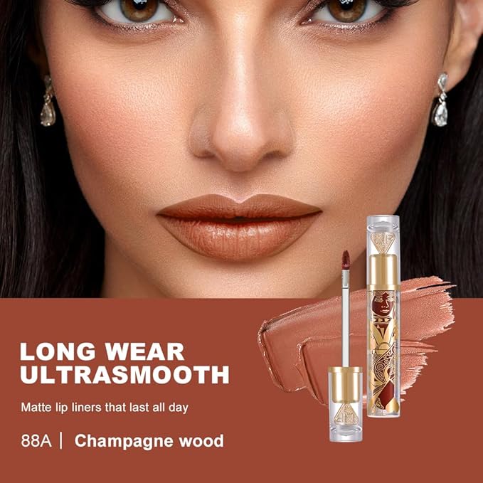 Velvet Matte Lip Stain – Long Lasting Waterproof Liquid Lipstick, Transfer-Proof Lightweight Lip Gloss, Non-Sticky Soft Matte Lip Tint with High Pigment, Smudge-Proof Lip Stain for All-Day Wear #88A