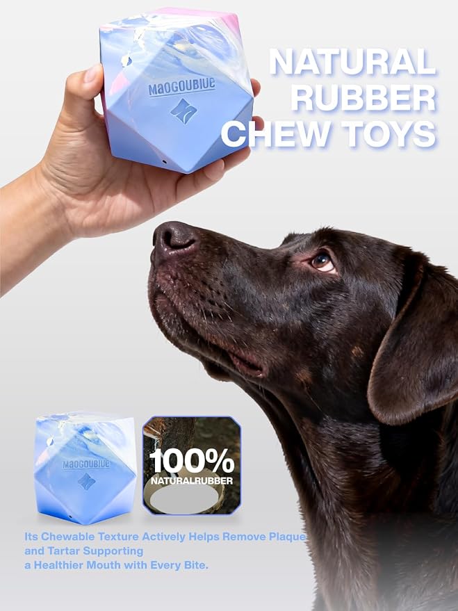 Dog Puzzle Toy, Slow Feeder with Cream Scented Treat Dispenser for Mental Stimulation, Boredom, Anxiety Relief & Teeth Cleaning