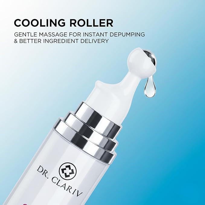 Caffeine 5% + Bakuchiol Eye Serum for Dark Circles, Puffiness Eyes with Argireline & Copper Peptides (GHK-Cu) – Roll-on Under Eye Serum, Anti-Aging Wrinkle Care for Fine Lines– 20ml