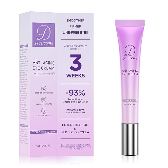 Retinol Eye Cream for Dark Circles and Puffiness, Hydrating Under Eye Cream for Dark Circles, Anti Aging Dark Circle Eye Cream for Fine Lines, Wrinkles, Firming Eye Contour, 1.06 oz